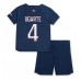 Paris Saint-Germain Manuel Ugarte #4 Replika Babykläder Hemma matchkläder barn 2023-24 Korta ärmar (+ Korta byxor)